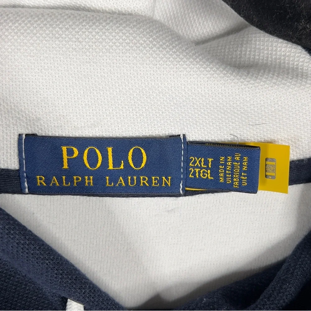 Polo Ralph Lauren Spell Out Logo Multi Colorblock Hoodie Men's 2XLT Pullover‎